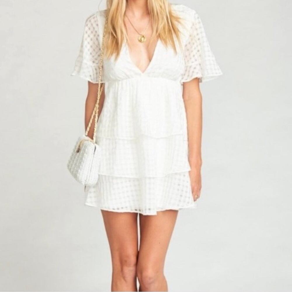 Show Me Your Mumu NWT Dulce Dress in White Windowpane - size Small